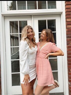 Princess Polly white  V-Neck Mini Dress